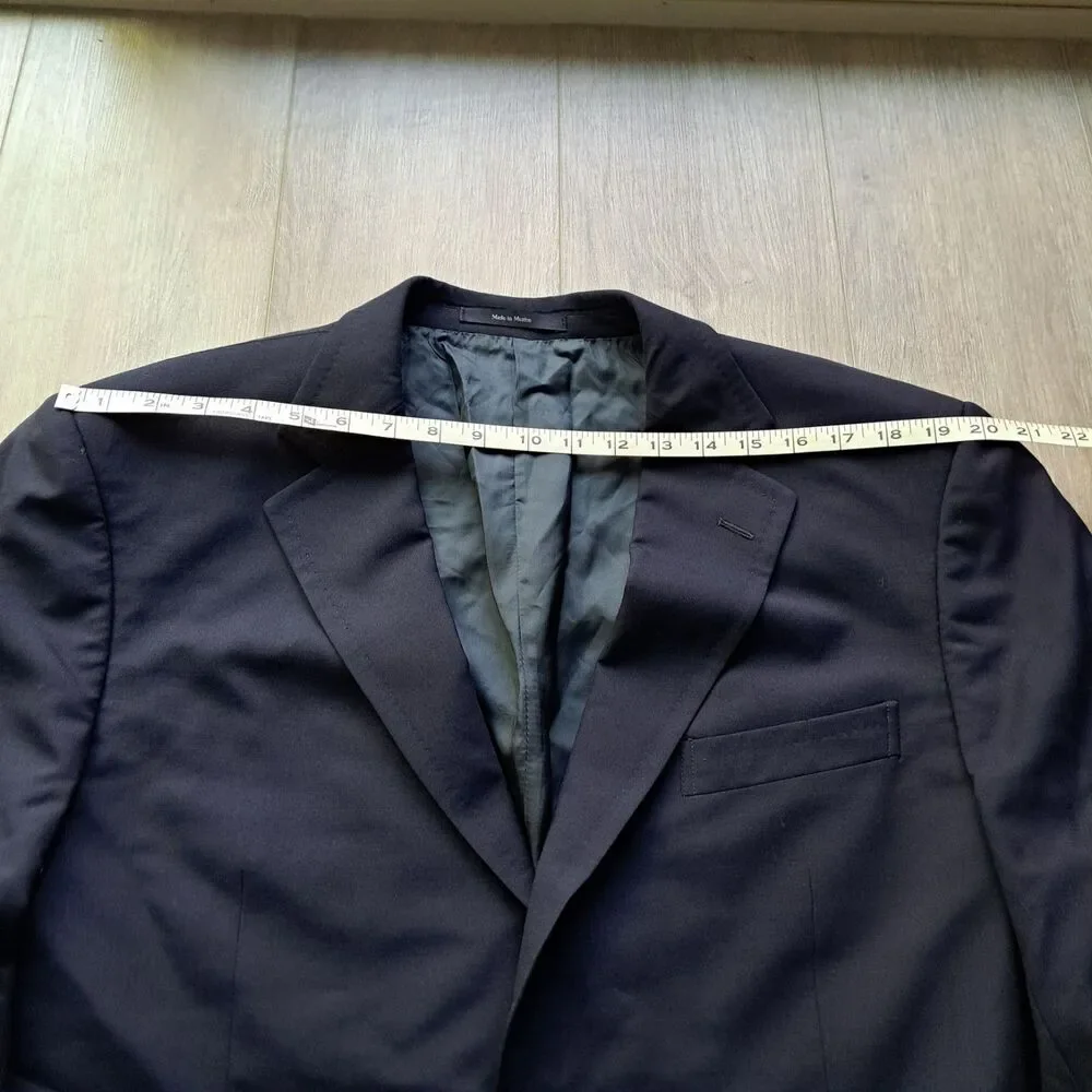Ermenegildo Zegna Men's Blazer Sport‎ Coat Natural Comfort 44L Wool Navy Blue